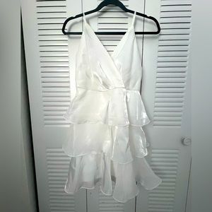 White tiered silky dress